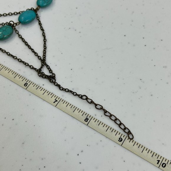 Beaded Bracelet Chain Blue Faux Turquoise Southwestern Slave‎ Bracelet Style - Picture 5 of 5